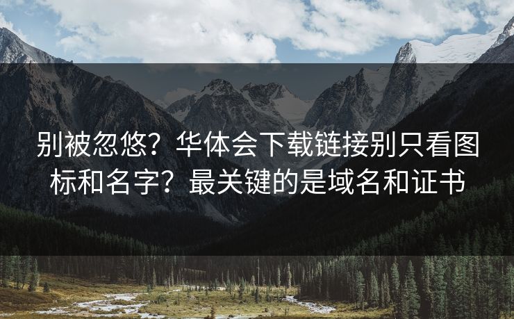 别被忽悠?华体会下载链接别只看图标和名字?最关键的是域名和证书 别被忽悠?华体会下载链接别只看图标和名字?最关键的是域名和证书